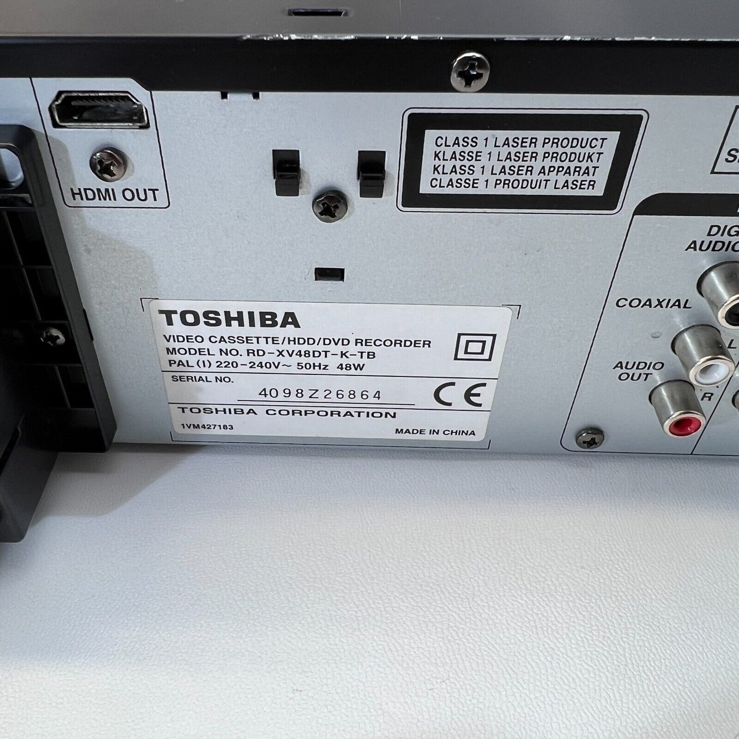 Toshiba RDXV48DTKTB VHS DVD Recorder Hard Drive Copy VHS to DVD Remote Warranty