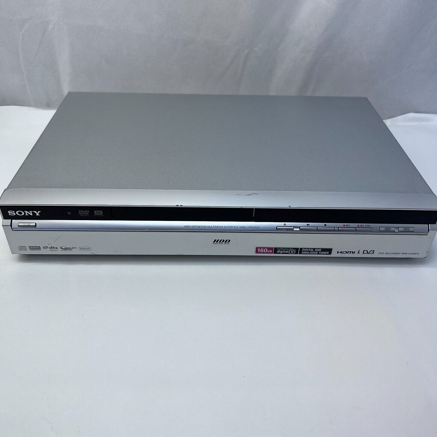 SILVER Sony RDR-HXD870 160GB DVD HDD PVR Recorder Freeview HDMI Remote Tested