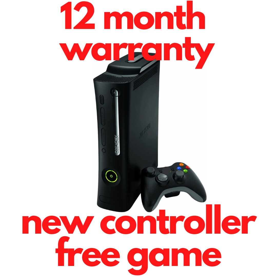 Microsoft Xbox 360 Black 120GB Console FREE GAME New controller warranty