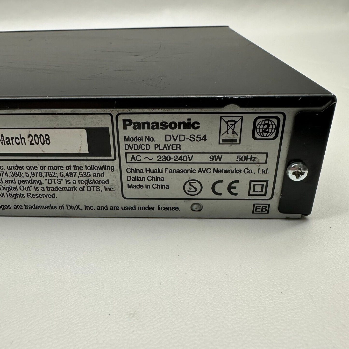 Panasonic DVD-S54 DVD cd Player HDMI Black with Remote + Cables Tested