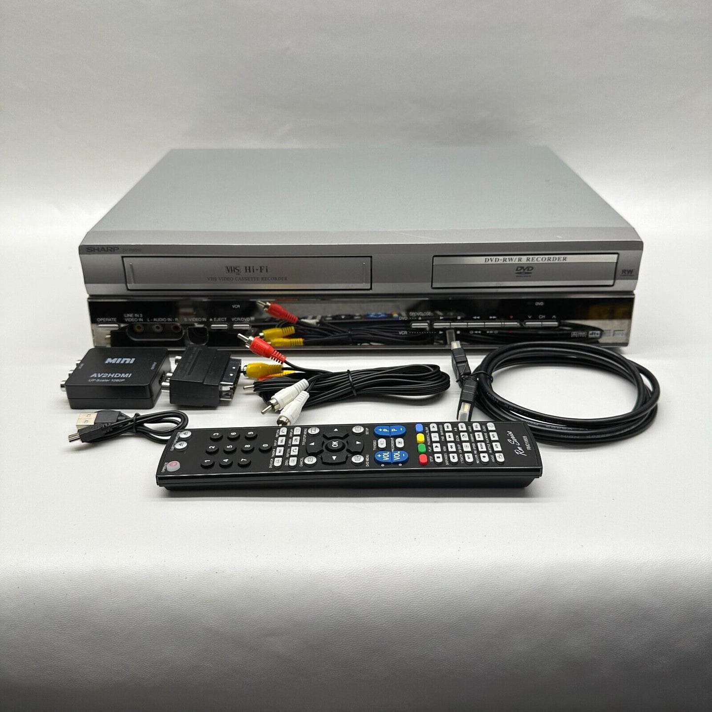 Sharp DV-RW250H VCR Copy VHS to DVD Recorder Tapes w/ Remote RCA to HDMI kit