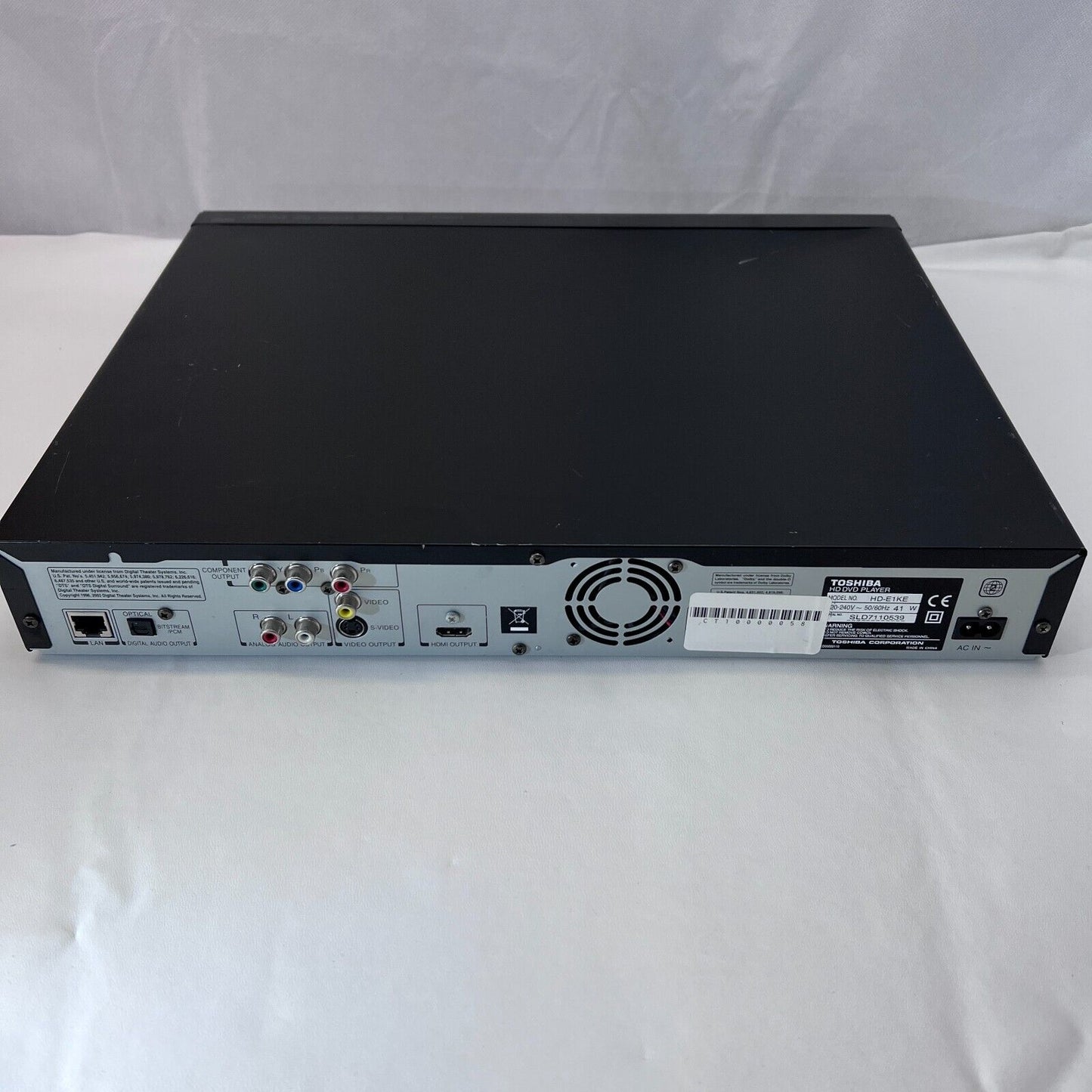 TOSHIBA HD DVD Player HD-E1KE - Used - Fully Working HDMI Remote
