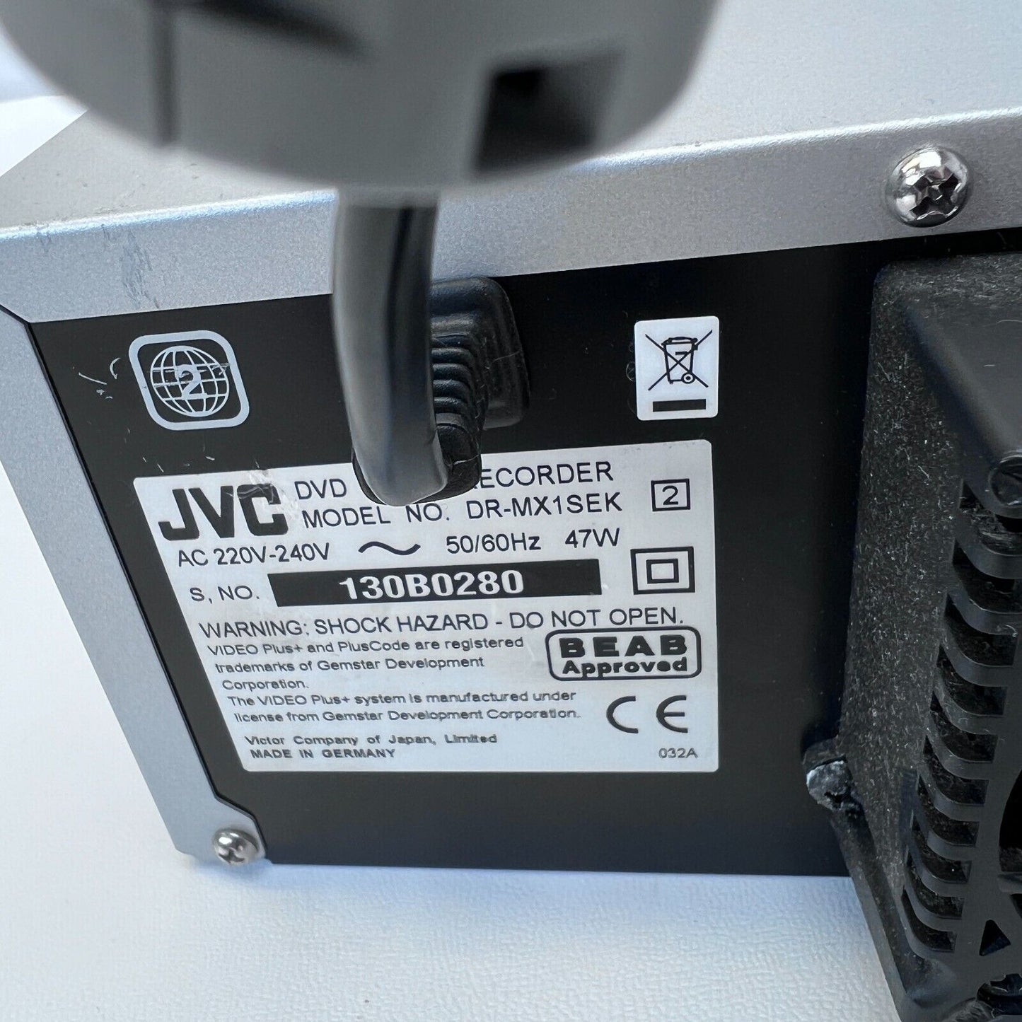 JVC DR-MX1 | VHS / DVD / HDD Recorder (160GB) Remote warranty