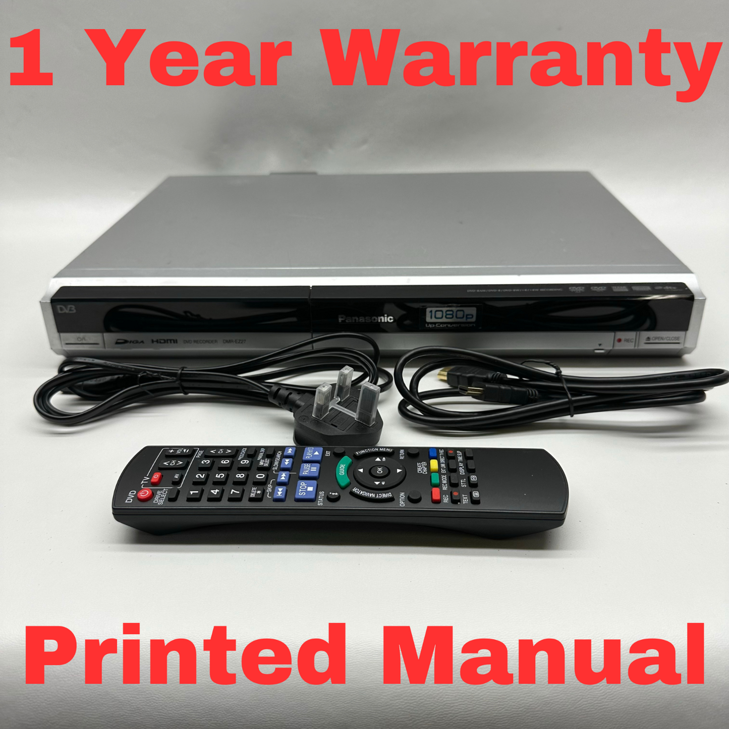 Panasonic DMR-EZ27 SILVER Multi Format DVD Recorder 1080P Freeview with Remote