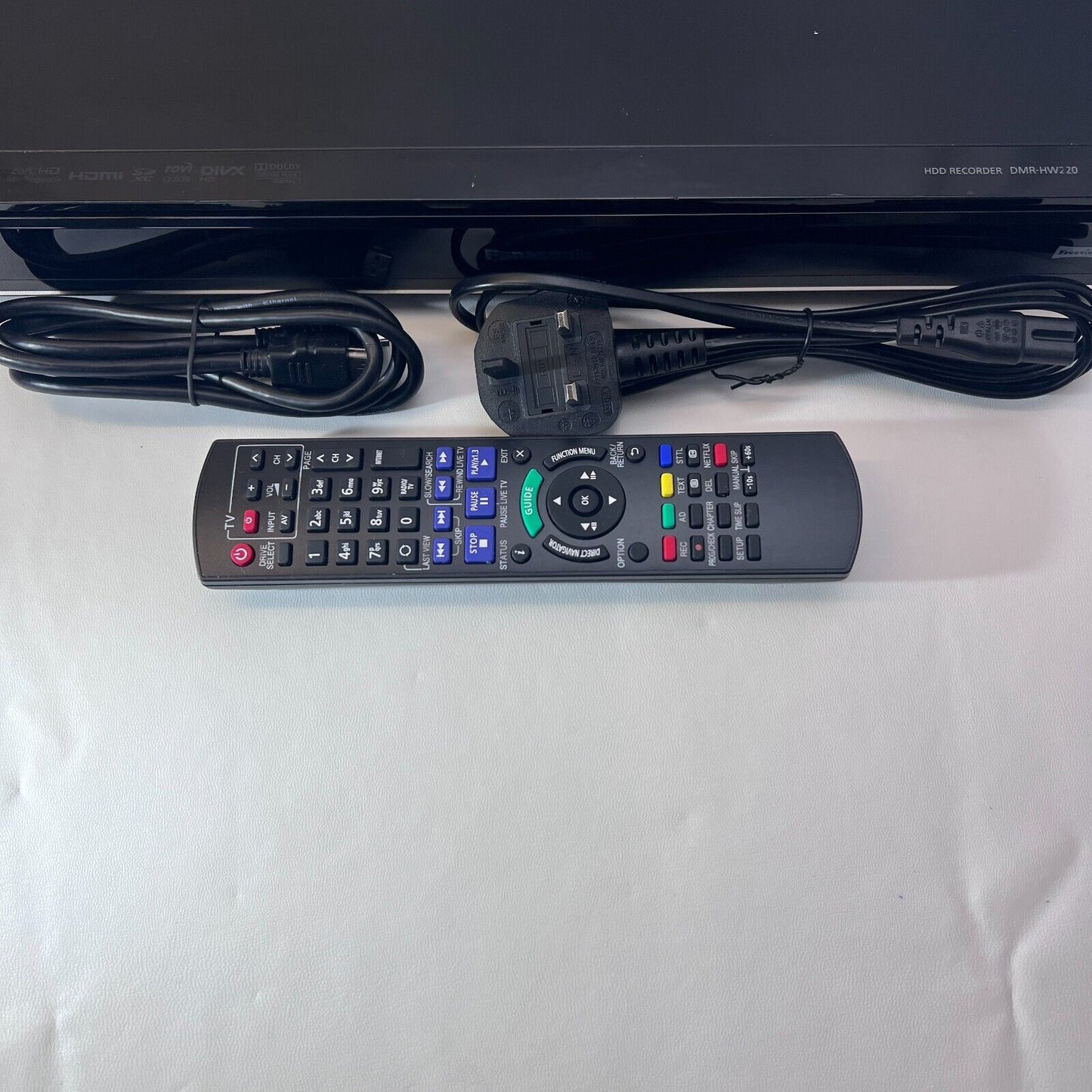 Panasonic DMR-HW220 - HDD Recorder - DVR Player Black with Remote + Cable