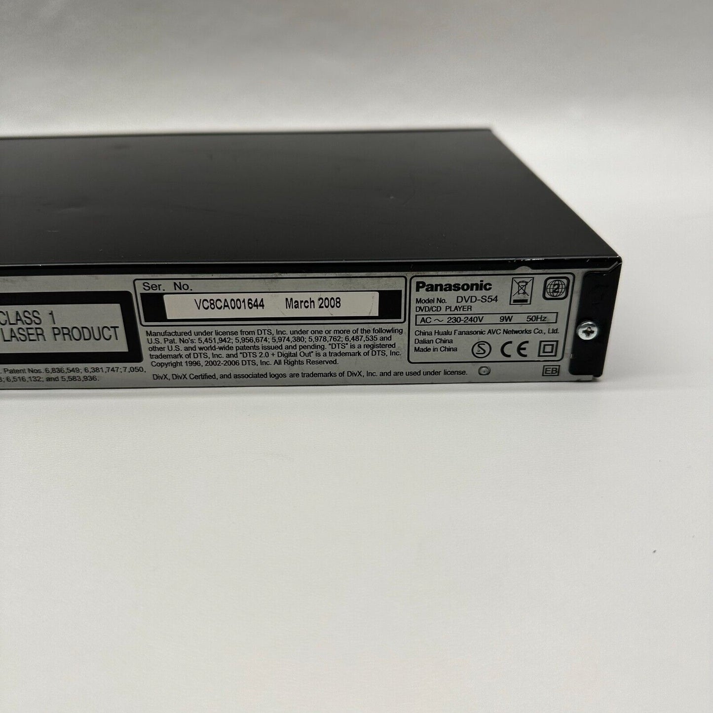 Panasonic DVD-S54 DVD cd Player HDMI Black with Remote + Cables Tested
