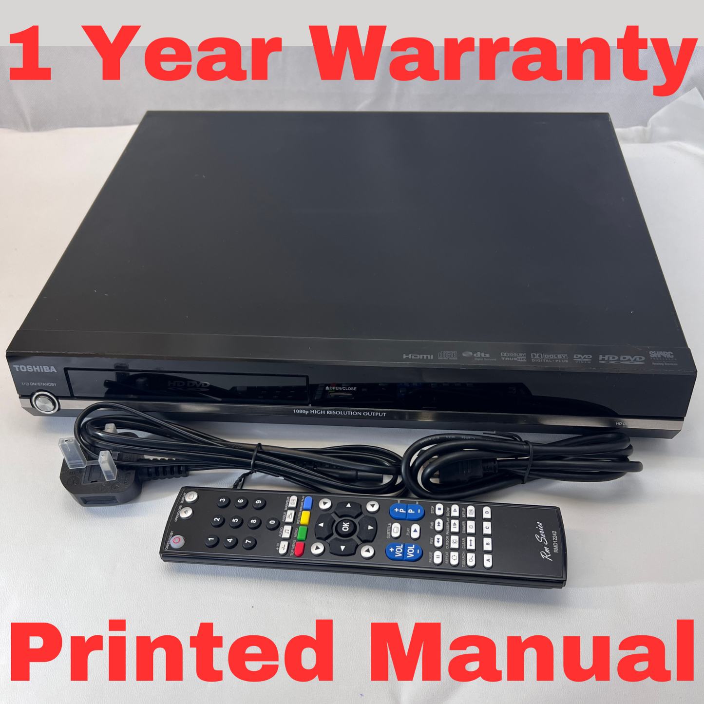 Toshiba HD-EP10 HD-DVD Player Black with Remote + HDMI Cable