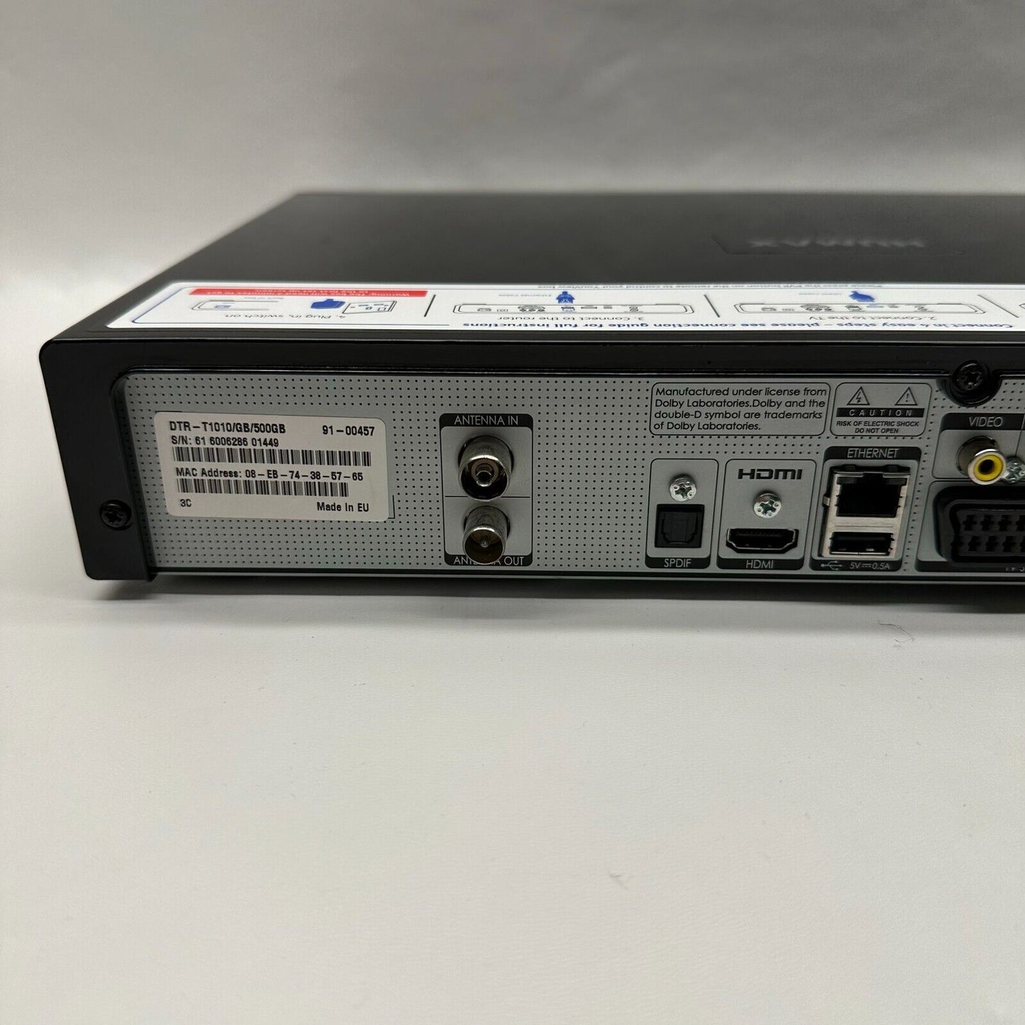 Humax DTR-T1010 YouView 500GB DVR HD Freeview Set Top Recorder with Catch-up TV