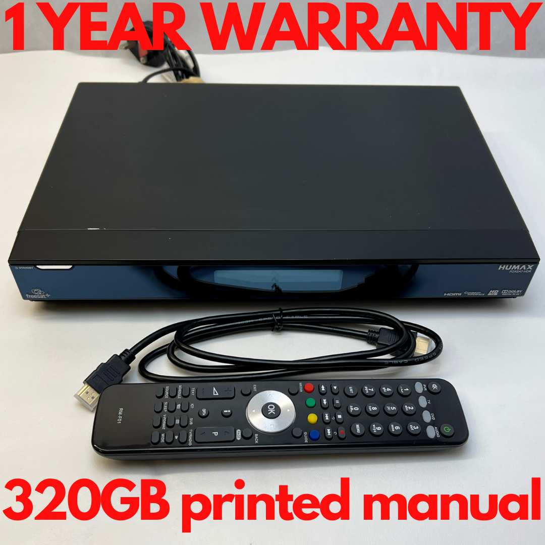 Humax Foxsat HDR 320GB DVR Freesat+ HD Satellite TV Receiver Manual, Remote