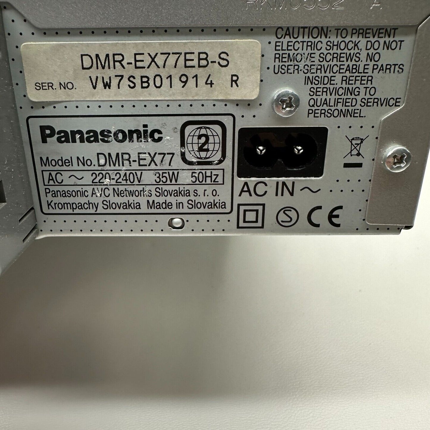 Panasonic DMR-EX77 SILVER DVD Recorder HDMI Tested Working with Remote Cable