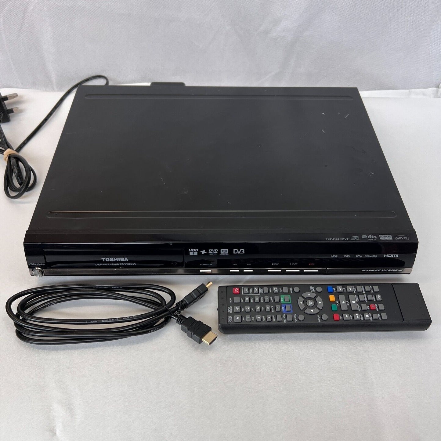 Toshiba RD-88DT DVD Recorder 1080p 160GB Hard Drive Black with Remote + Cable