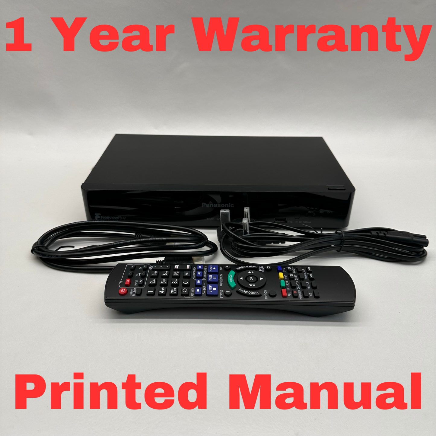 Panasonic DMR-HWT150 500GB Twin Freeview Play HD Recorder WiFi Remote + Cables