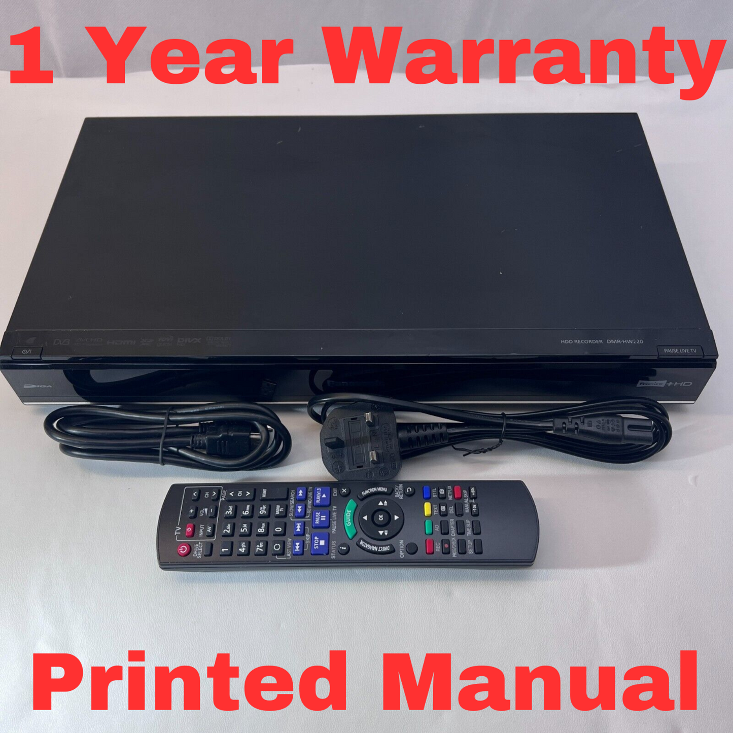 Panasonic DMR-HW220 - HDD Recorder - DVR Player Black with Remote + Cable