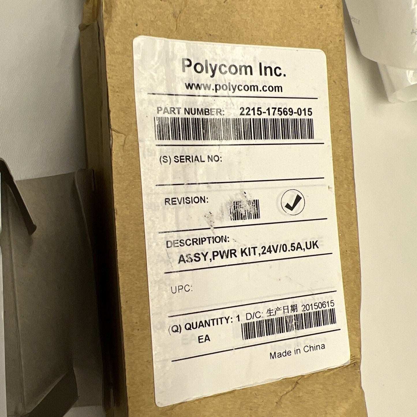 Genuine POLYCOM SPS-12-015-240 1465-42340-001 24VDC 24V 500MA AC Adaptor