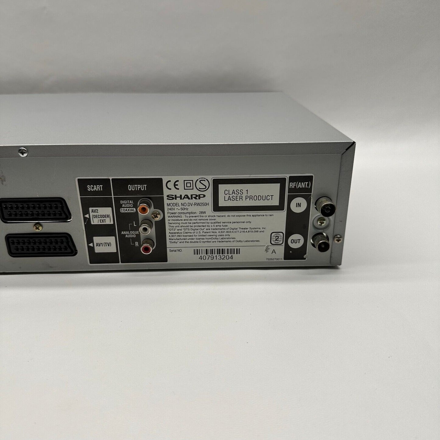 Sharp DV-RW250H VCR Copy VHS to DVD Recorder Tapes w/ Remote RCA to HDMI kit