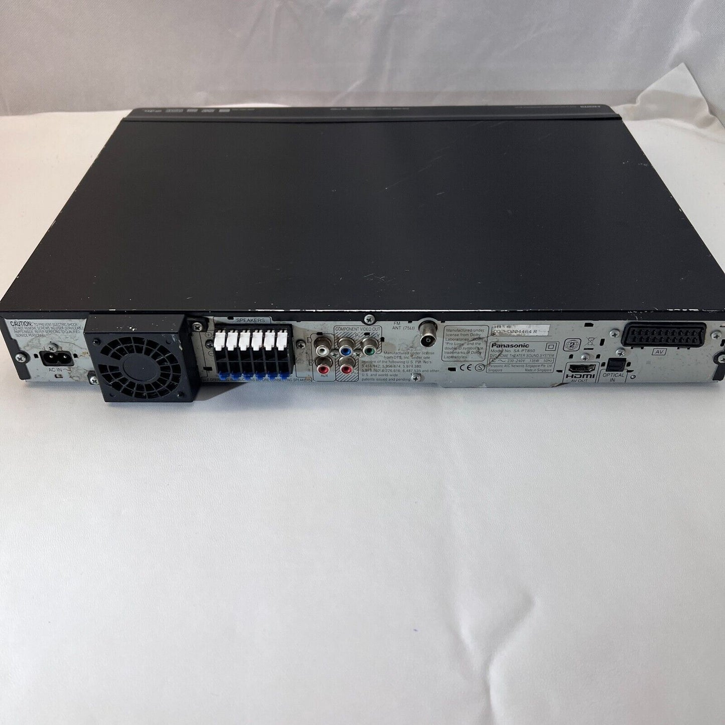 Panasonic SA-PT850 Home theater Audio 3.1 Surround DVD Remote Warranty