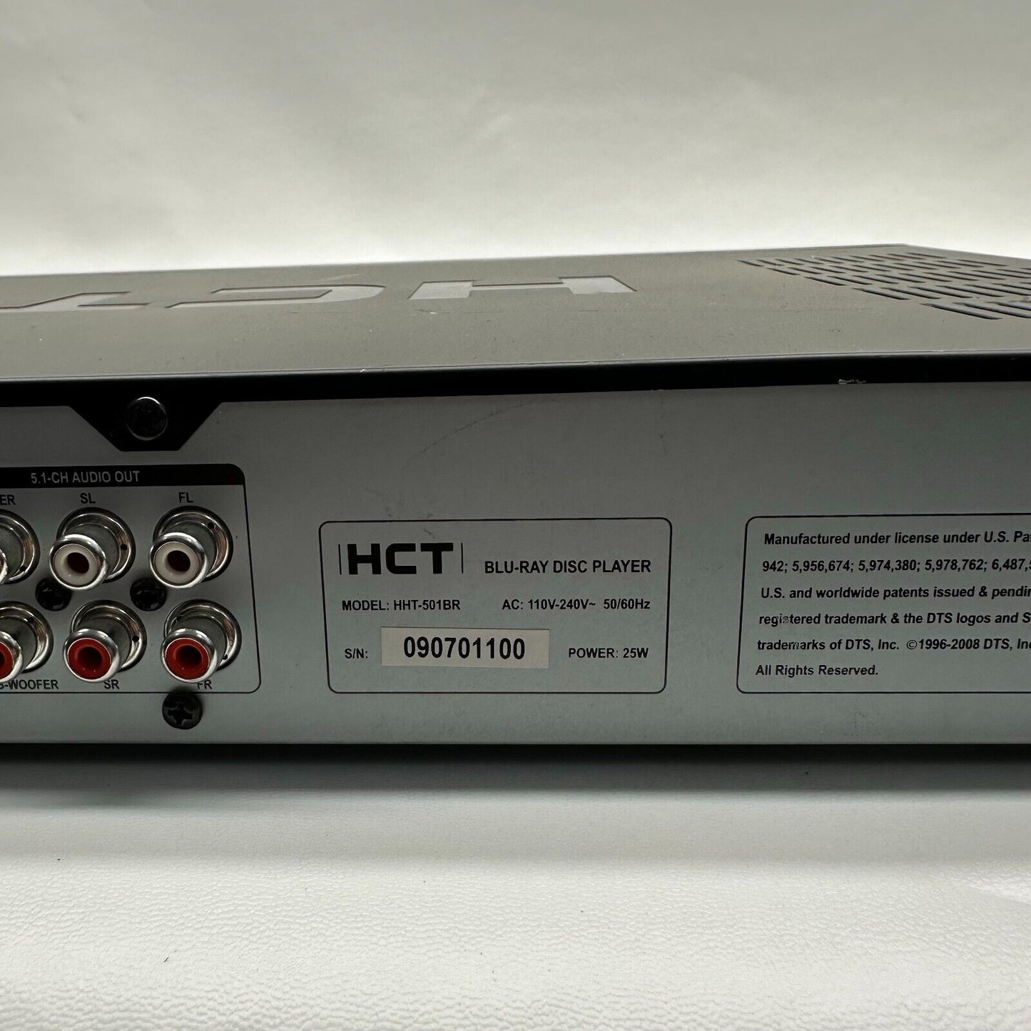 HCT HHT-501BR Blue Ray DVD Player Dolby Digital HDMI Java with Remote + Cables