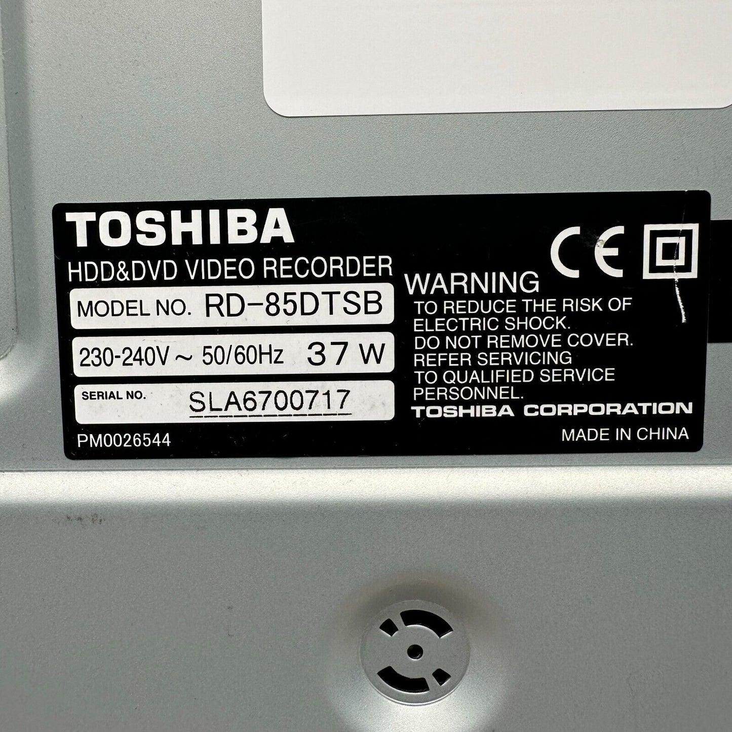 Toshiba RD-85DTSB HDD & DVD Video Recorder Tested Working with Remote HDMI Cable