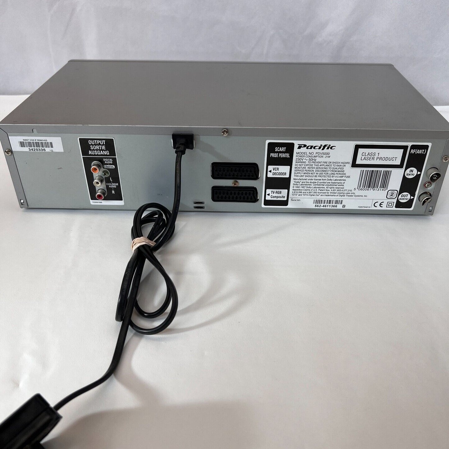 Pacific PDV-5000 DVD VHS Combo Player Nicam Digital Hi Fi Stereo with Remote