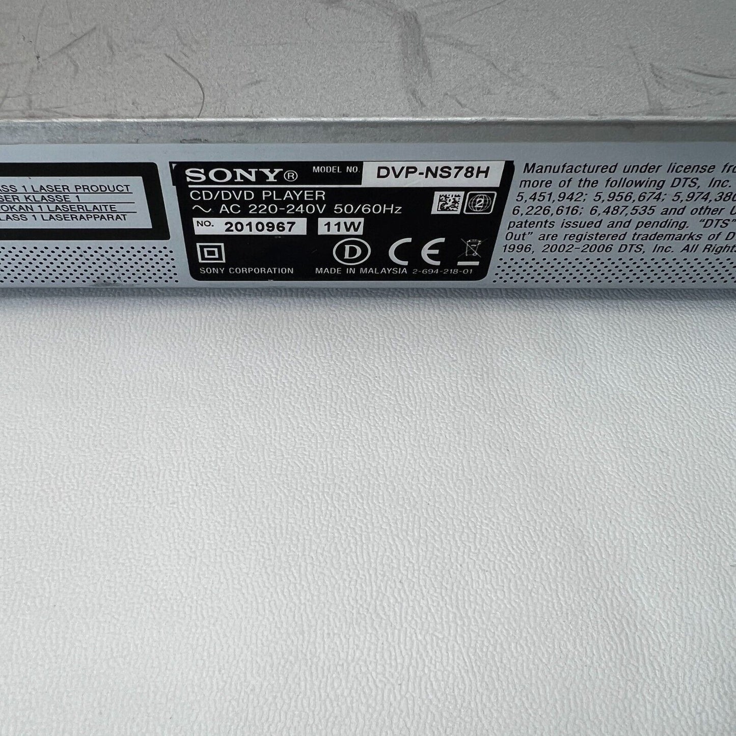 Sony DVP-NS78H DVD-Player HDMI Silver with Remote +hdmi Cable