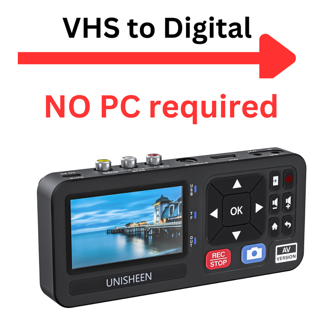 VHS to Digital Converter with Screen, AV, VHS, DVD, HI8, Camcorder, Set Top Box