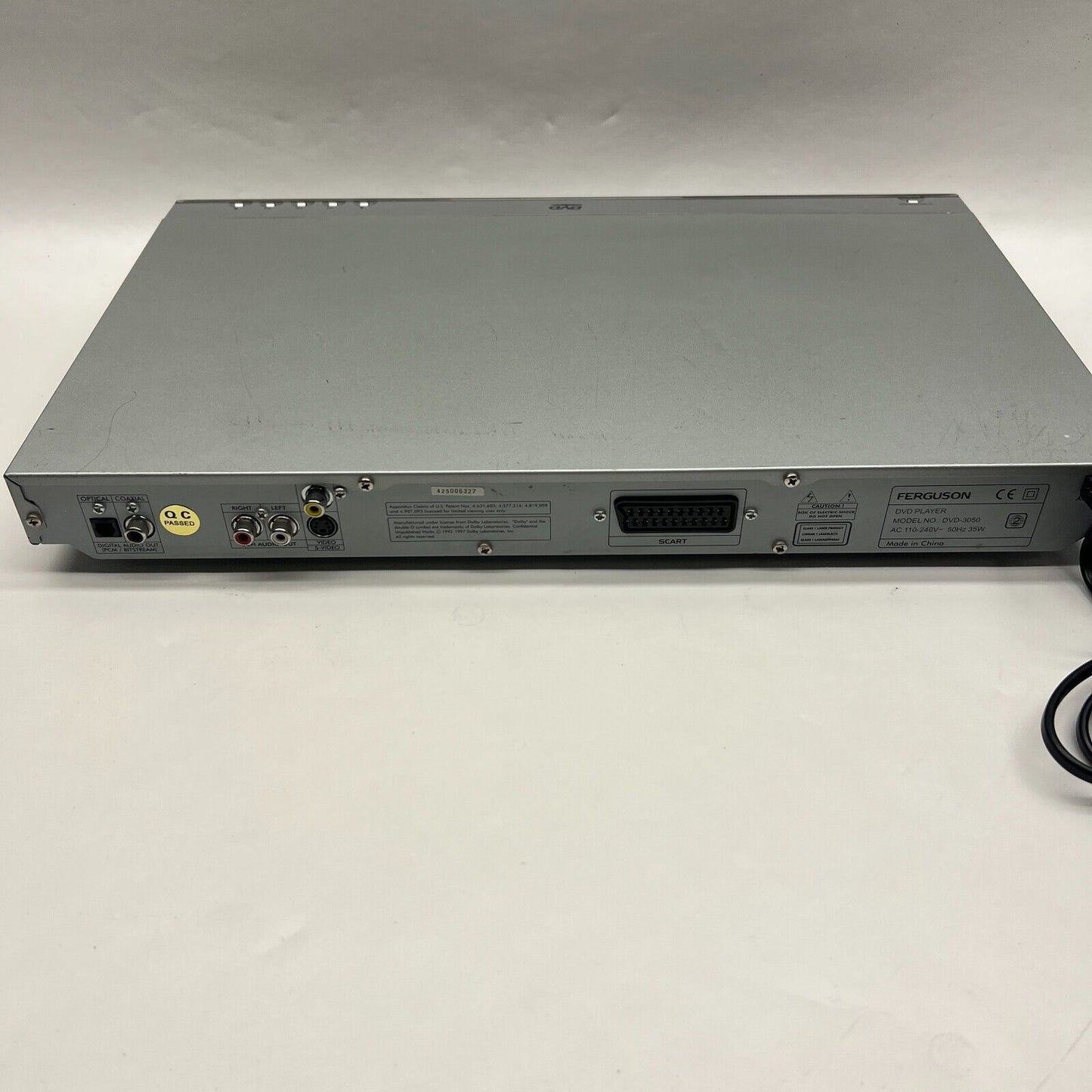 Ferguson DVD-3050 DVD Player Silver Tested with Remote Cables AV to HDMI scart