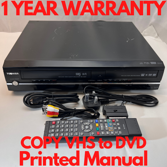 Toshiba RDXV48DTKTB VHS DVD Recorder Hard Drive Copy VHS to DVD Remote Warranty