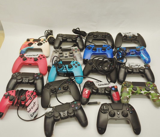 Faulty Job lot - 18 x Third party PlayStation 4 PS4 Controllers giotek