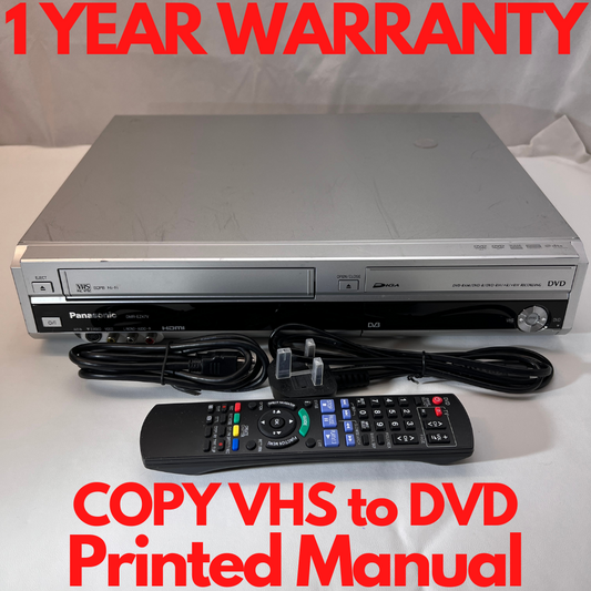 PANASONIC DMR-EZ47 SILVER VHS VCR DVD Recorder Combination Copy Video to DVD
