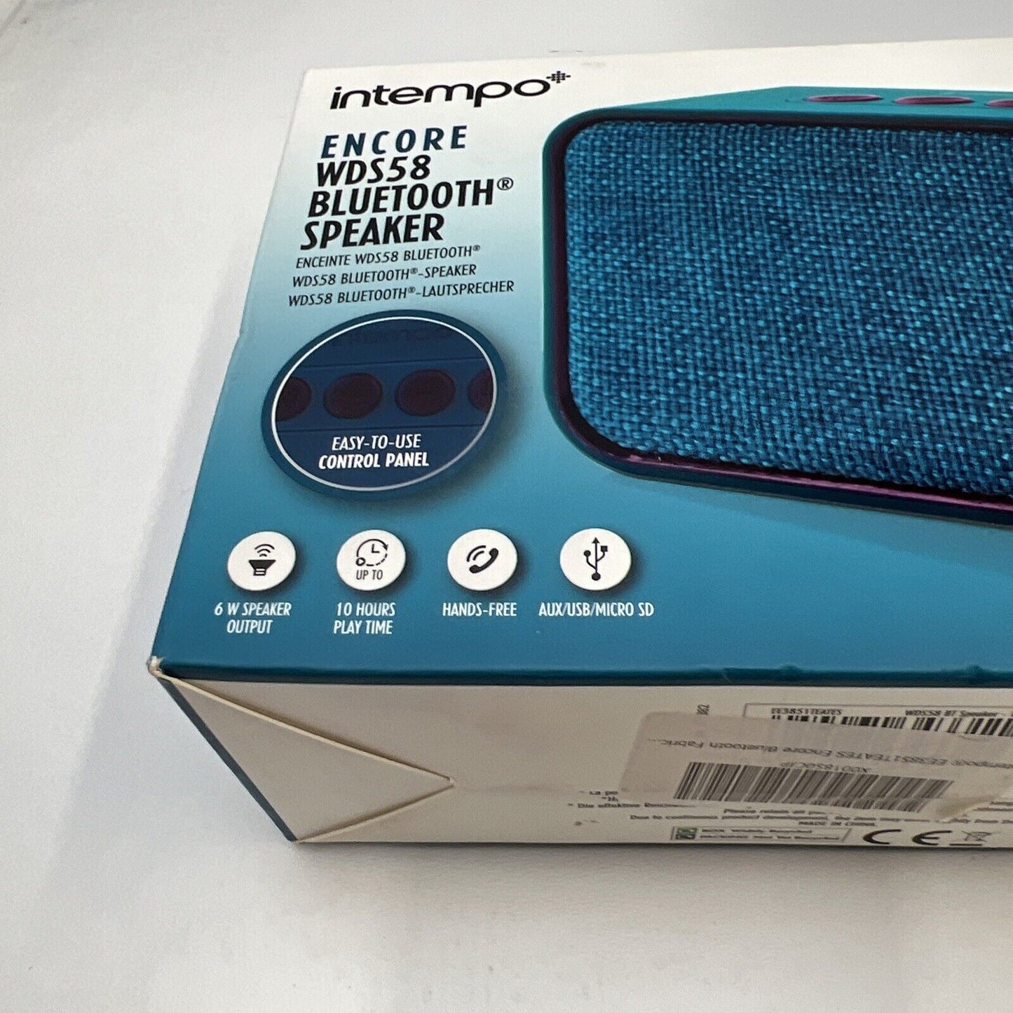 Bluetooth Portable Battery speaker new Intempo Encore 6W Blue Fabric WDS58