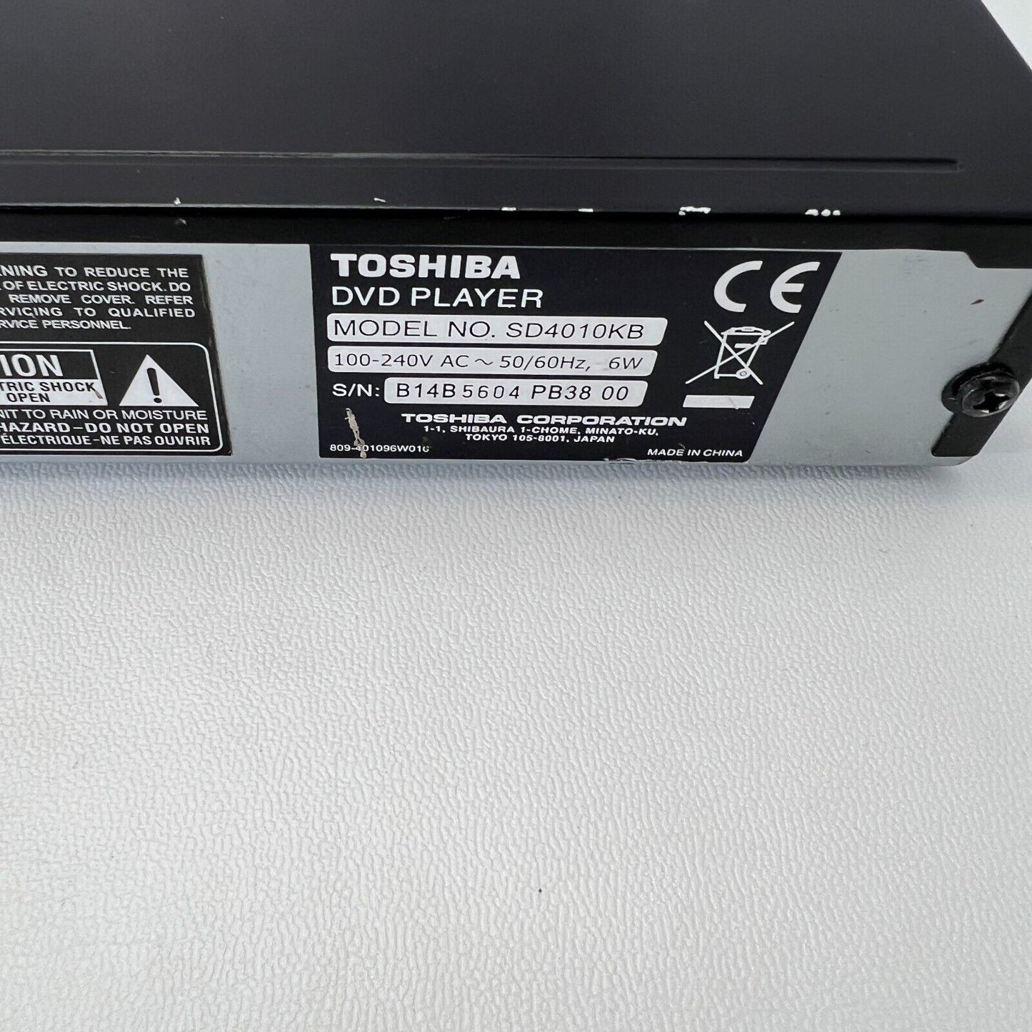 Toshiba sd4010kb dvd player with remote Warranty Tested And Working