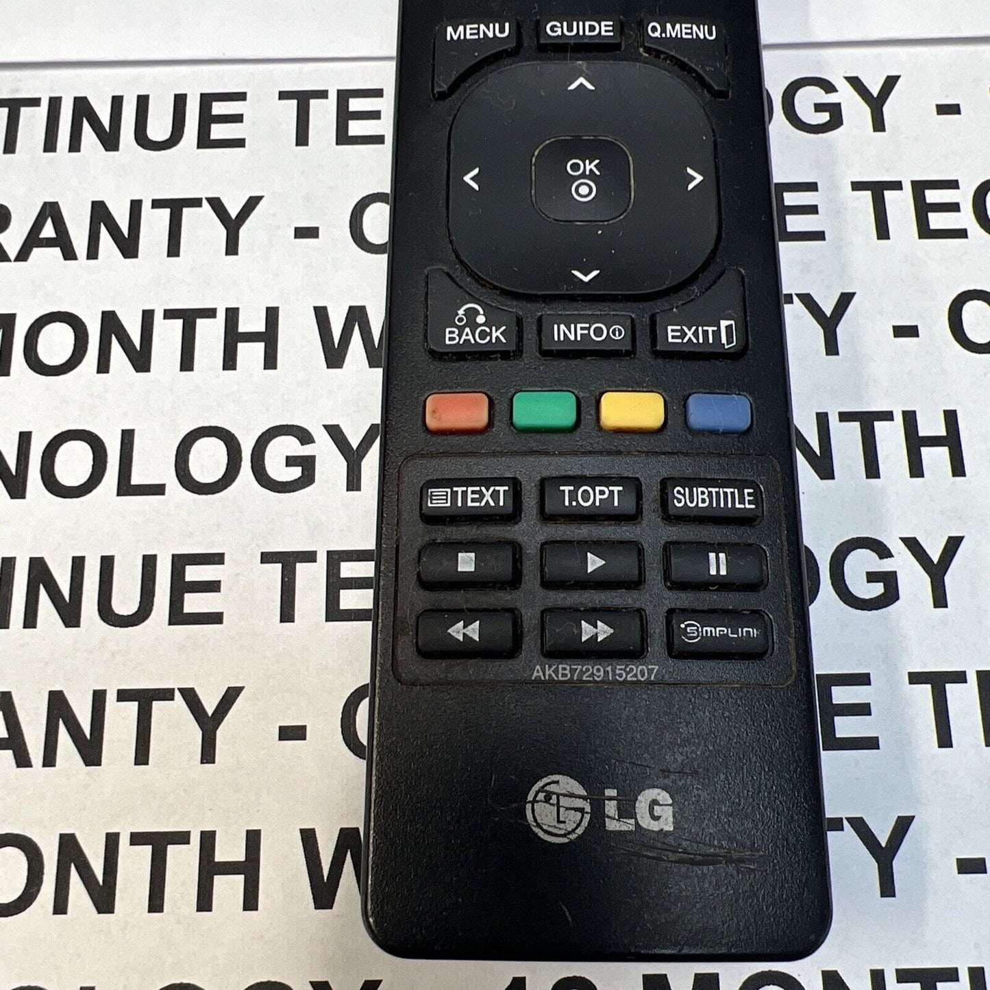 LG TV REMOTE CONTROL AKB72915207 GENUINE for 32LD460 37LD450 47LD420 55LD520