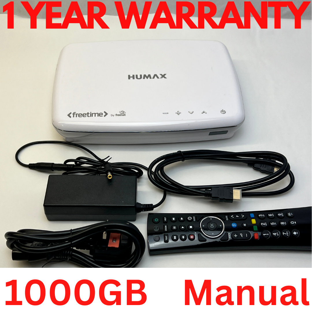 HUMAX HDR-1100S 1000GB 1TB HDD White Twin Tuner Freesat Recorder 1 year WARRANTY