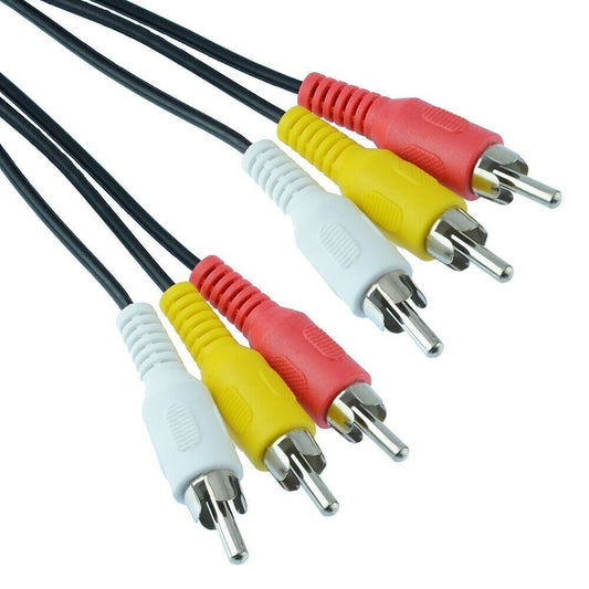 1.5m 3 RCA Phono Male Audio & Video Composite Cable Lead TV DVD Red White Yellow