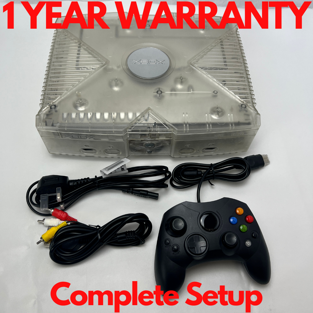 Xbox Original Crystal  All Wires Tested & Working New Controller warranty