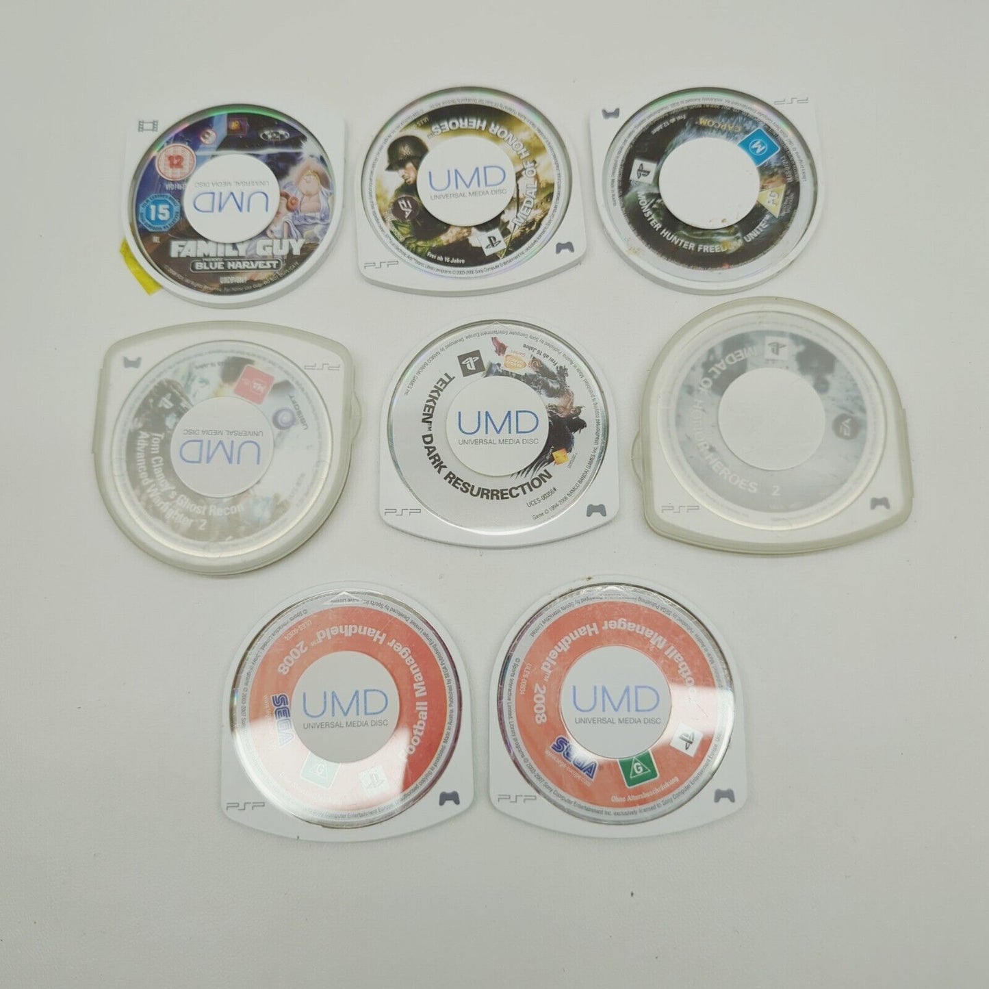 7 x PSP GAMES  & UMD -Bundlr Joblot disc only Medal of Honor Monster Hunter Tekk