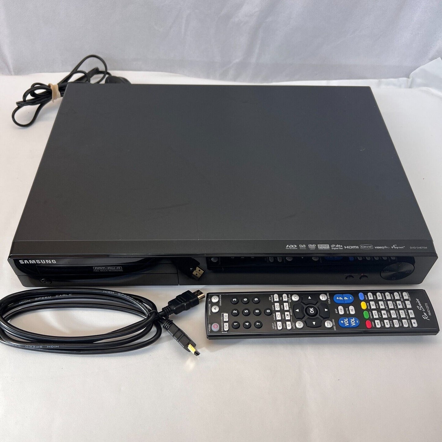 Samsung DVD-SH875M DVD 250GB HDD Recorder Black with Remote + Cable