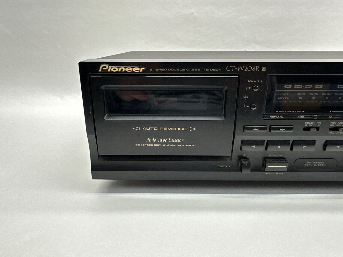 Pioneer CT-W208R Stereo Double Cassette Deck, Black