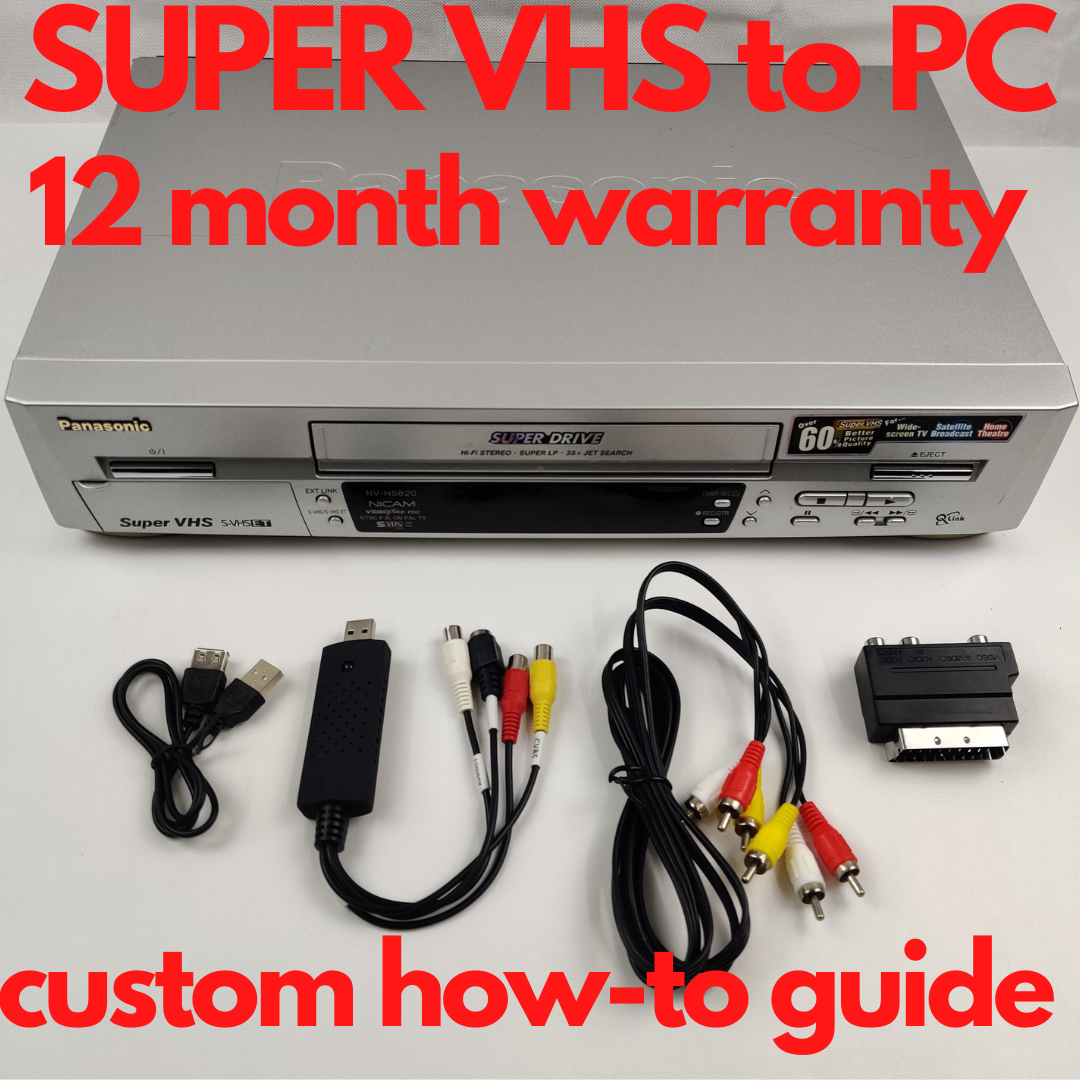 SUPER VHS Video Player / Recorder Kit Copy S VHS Tape To DVD, PC + VCR ...