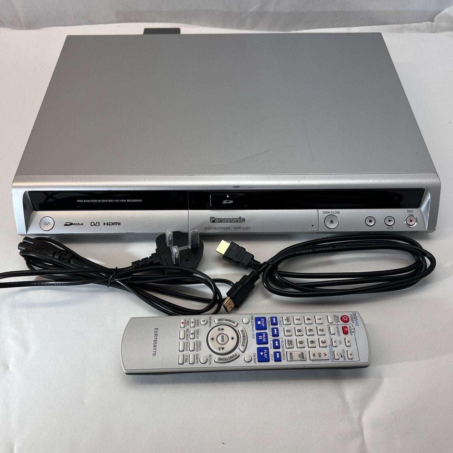 Panasonic Silver DMR-EZ25 DVD Recorder Freeview Digital DVR DVB HDMI