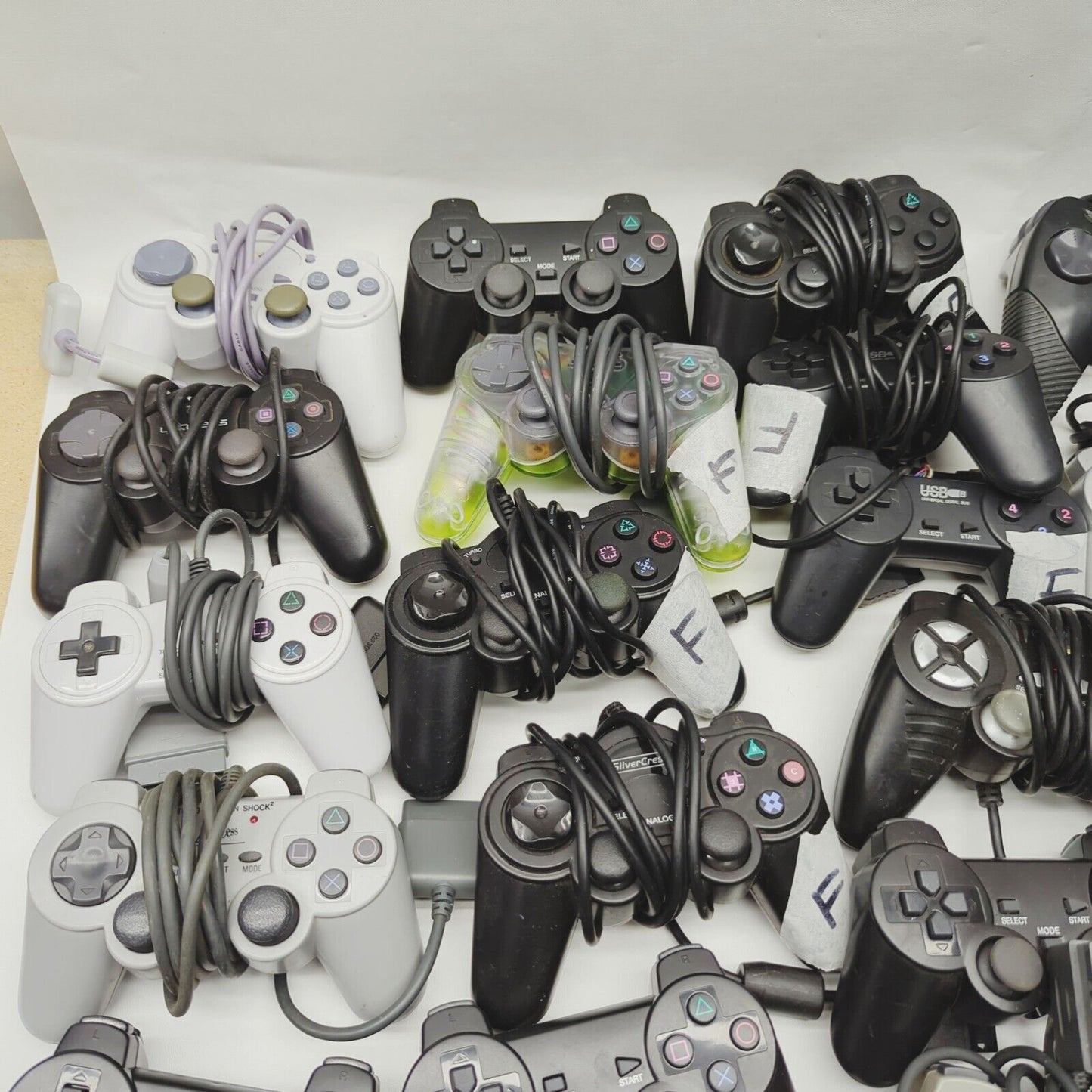 Faulty third party 43x Playstation 2 ps2 Controllers Black Silver Job lot