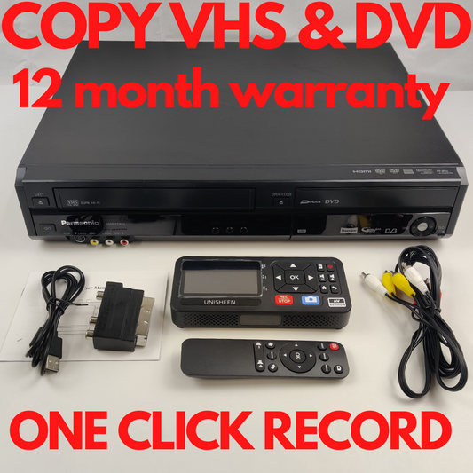 VCR & DVD Player Combo Recorder Kit Copy VHS & DVD To Flash Drive, NO PC NEEDED