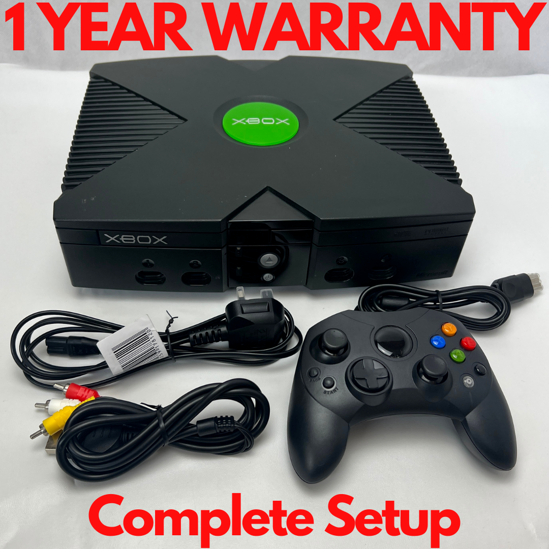 Microsoft Original Xbox Console Black New Controller 12 Month Warranty Complete