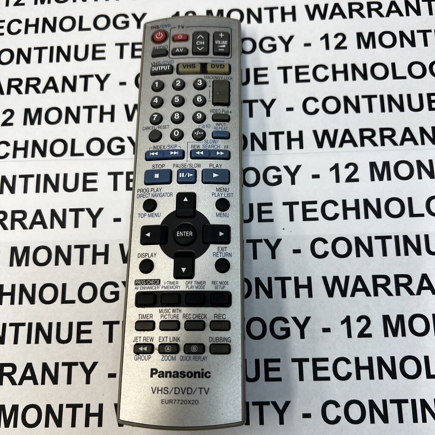 PANASONIC EUR7720X20 DVD VCR COMBINATION REMOTE CONTROL FOR NVVP31 NVVP31EB