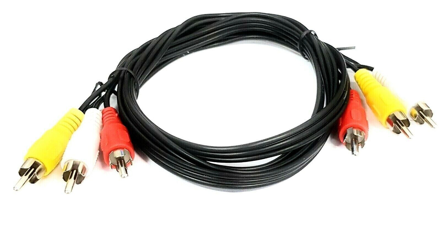 1.5m 3 RCA Phono Male Audio & Video Composite Cable Lead TV DVD Red White Yellow