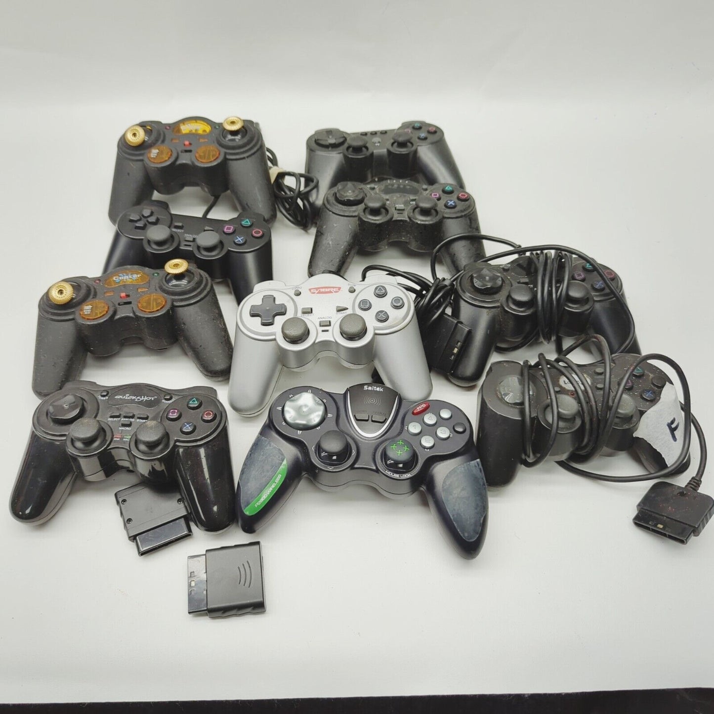 Faulty third party 43x Playstation 2 ps2 Controllers Black Silver Job lot