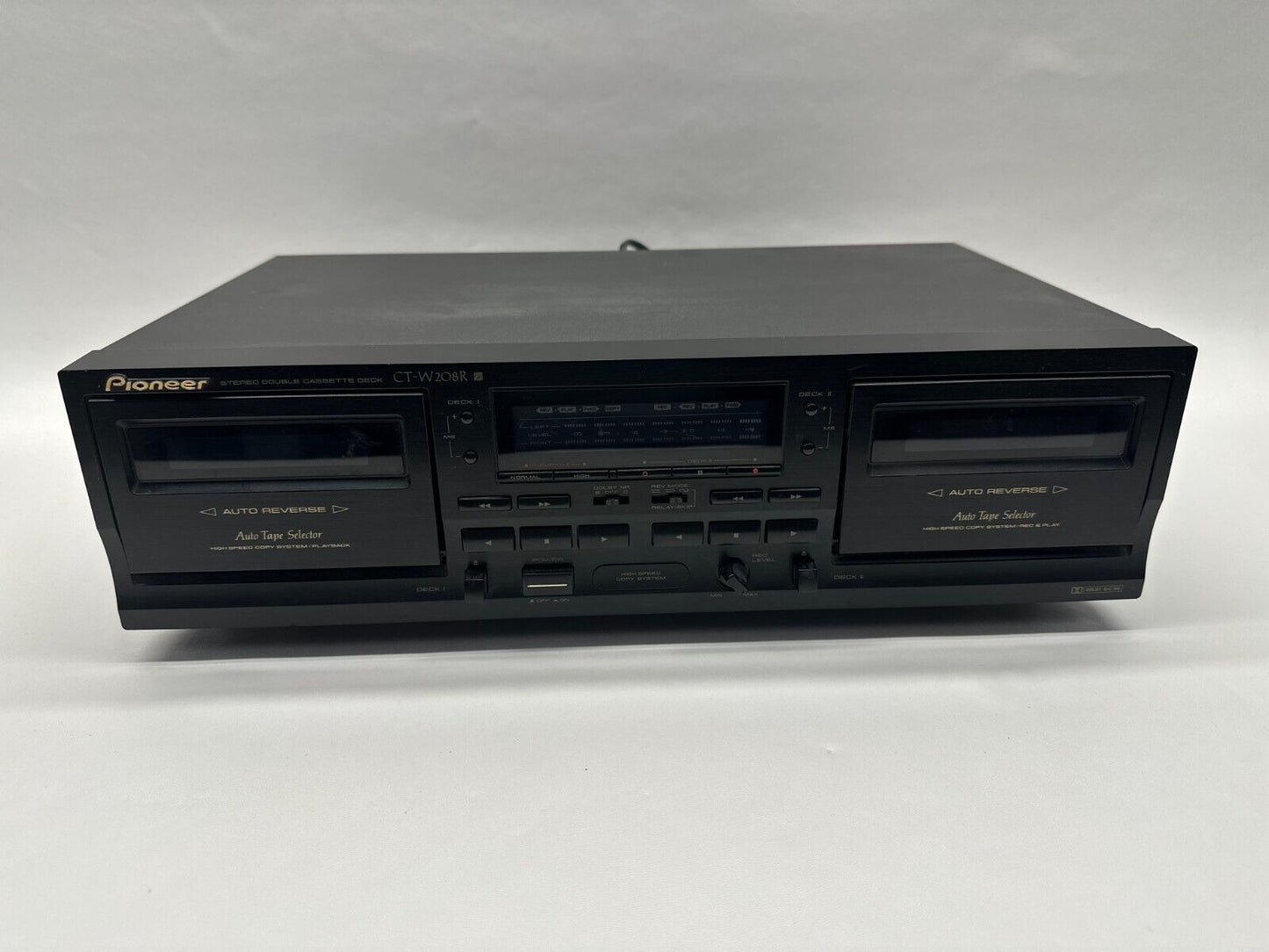 Pioneer CT-W208R Stereo Double Cassette Deck, Black