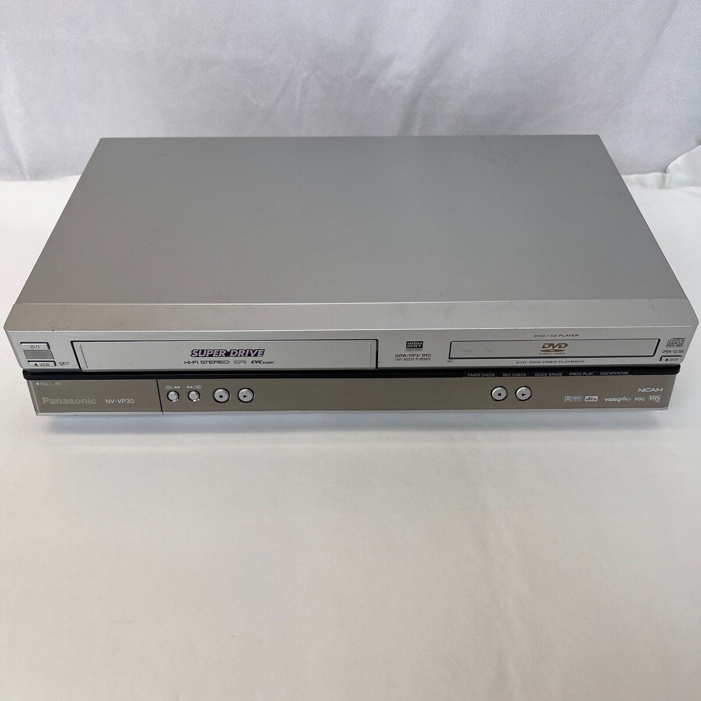 Panasonic NV-VP30EB-S Super Drive Dual VHS DVD VCR VIDEO Combo Recorder + Remote