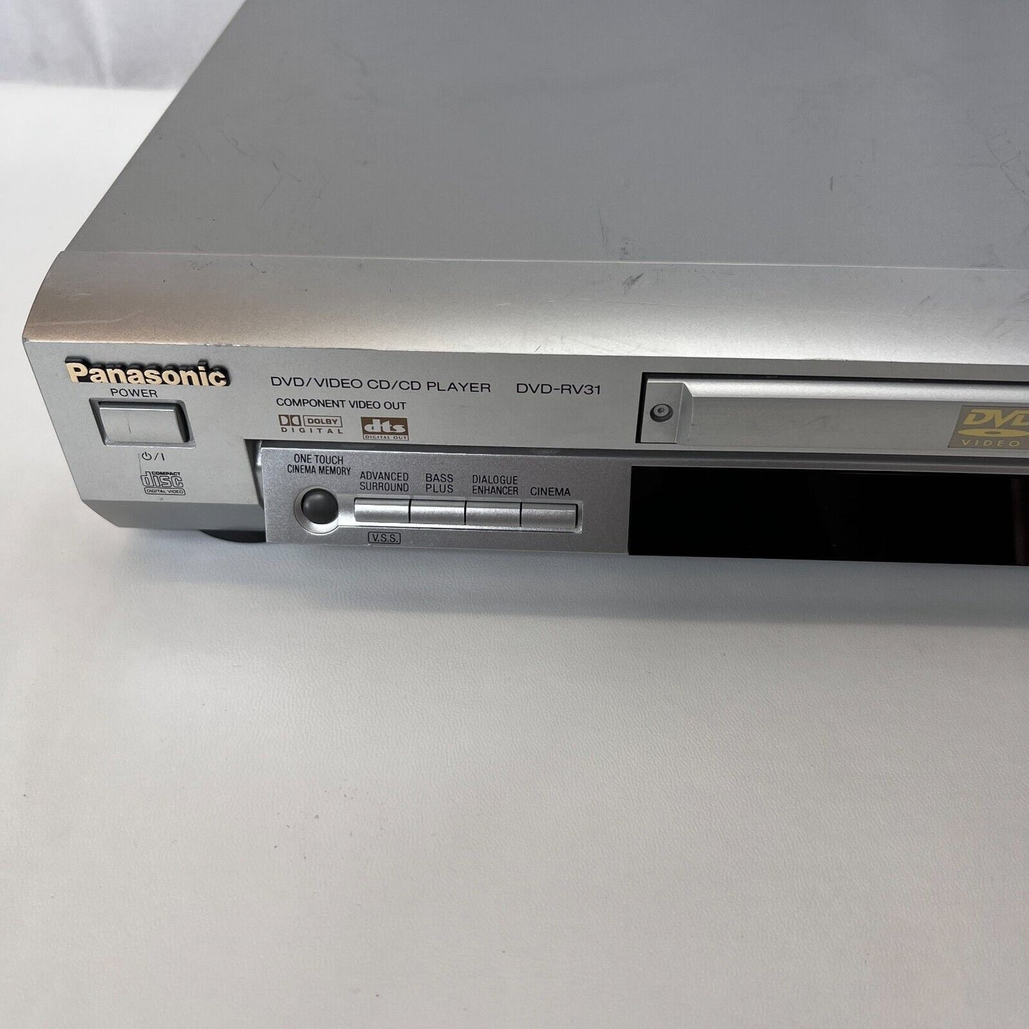 Panasonic DVD-RV31 DVD CD Player Silver with Remote + Cable + NTSC/PAL Converter