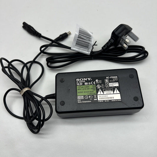 GENUINE SONY LAPTOP CHARGER 16.5V - 3.9A, 74W (AC-FD006) WITH POWER LEAD